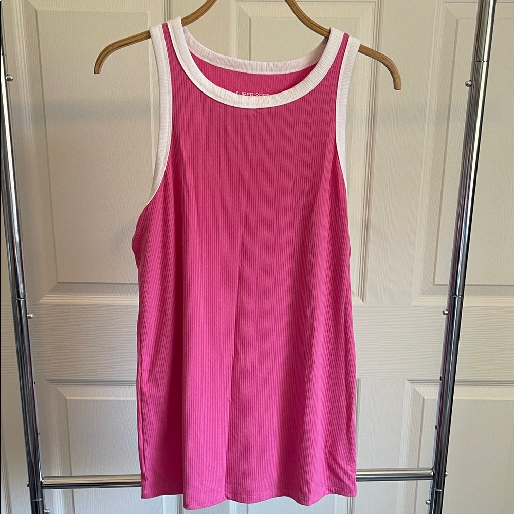 Torrid Pink Tank Top with White Trim
